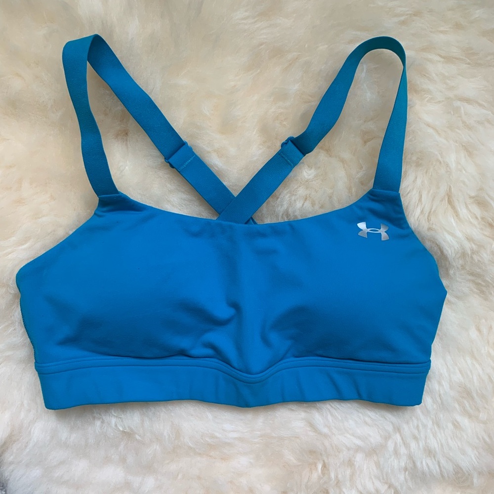 Under Armour Blue Sports Bra with Crossed Straps